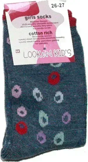 Dívčí ponožky klasické pro holky květy 7947 130/44