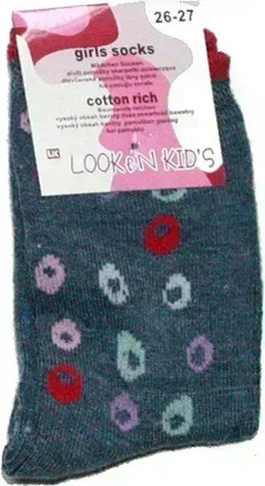 Dívčí ponožky klasické pro holky srdíčka 7947 130/52