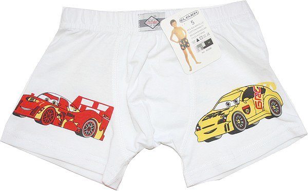 Dětské boxerky 60598 AUTO - 772/99 bílé