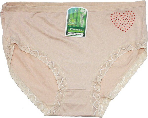 Bambusové dámské kalhotky s krajkou krémové 2705 - 603/140 vel. XL/XXL