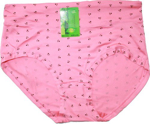 Dámské kalhotky do pasu bambusové jemné tapičky růžové 1818