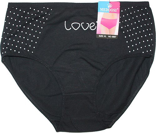 Dámské kalhotky do pasu LOVE černé 6897