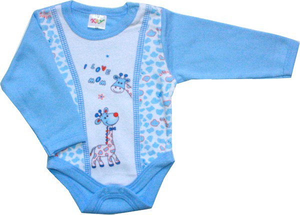 Kojenecké body bavlněné dvě žirafy modré 208/103 vel. 74