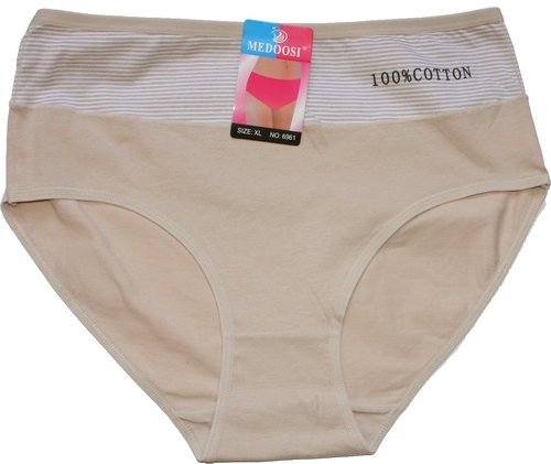 Dámské kalhotky do pasu 100% COTTON 6961 krémová