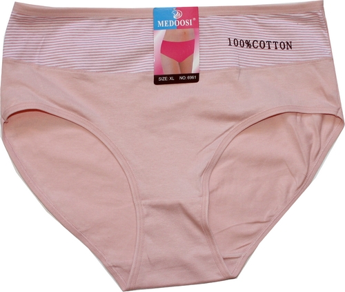 Dámské kalhotky do pasu 100% COTTON 6961 růžová