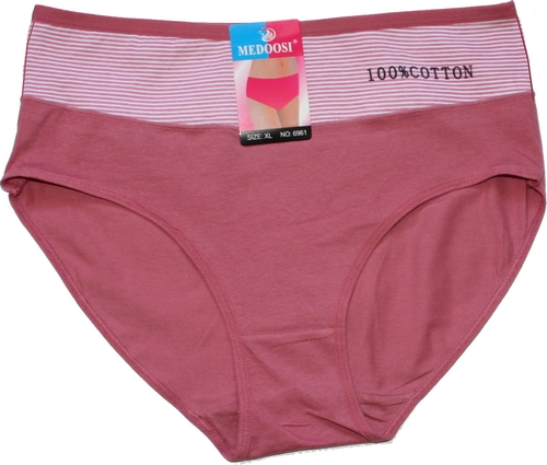 Dámské kalhotky do pasu 100% COTTON 6961 cihlová