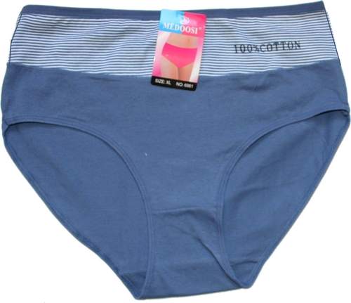 Dámské kalhotky do pasu 100% COTTON 6961 modrá