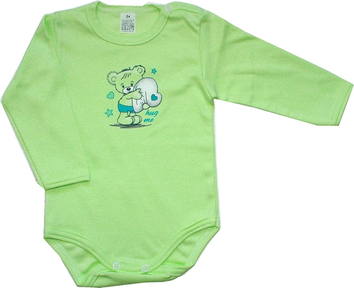 Dětské body pro miminka, kojenecká body bavlněné zelené bear 197/D7