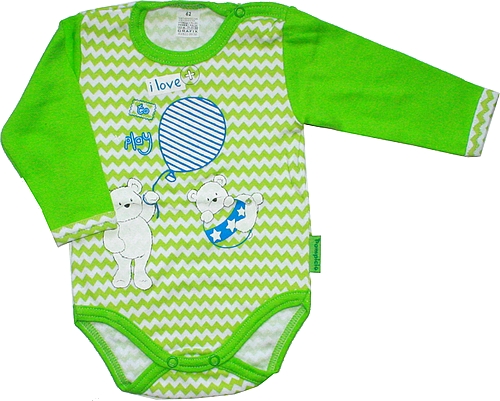 Dětské body pro miminka, kojenecká body bavlněné zelené 197/B8