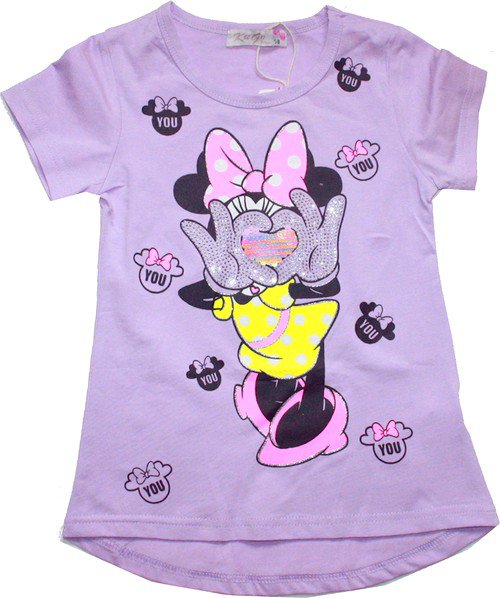 Dívčí tričko třpytivé prvky MOUSE 9907 lila 451/114 vel. 110