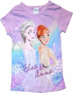 Dívčí tričko Frozen Anna a Elsa Ledové království růžové vel. 104 - 128