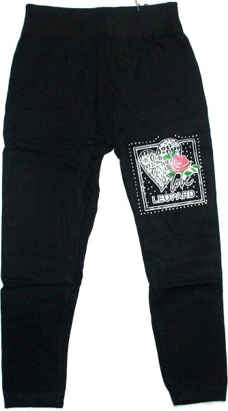 Dívčí zateplené legíny bambusové 802/4 černá růže 98/104