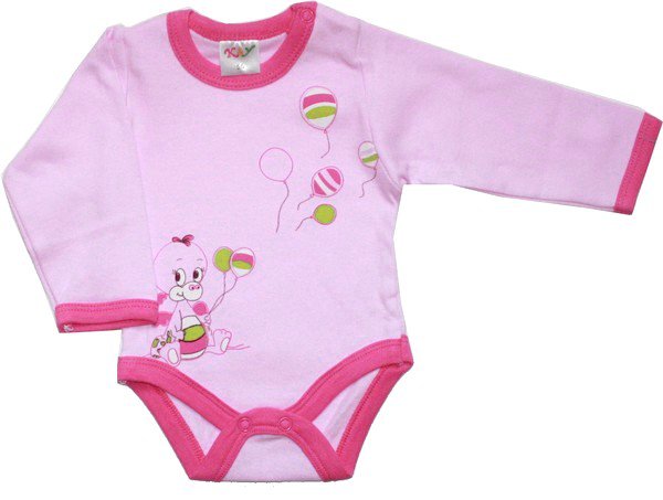 Levné body pro miminka Pejsek a Zajíček růžové 208/4 vel. 74