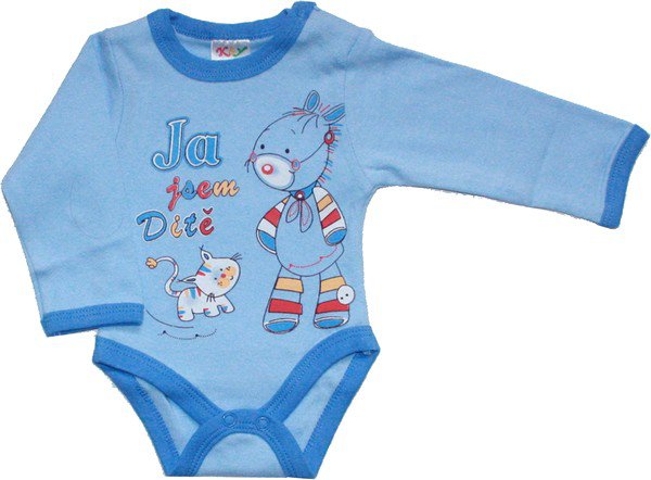 Modré body pro miminka s potiskem modré