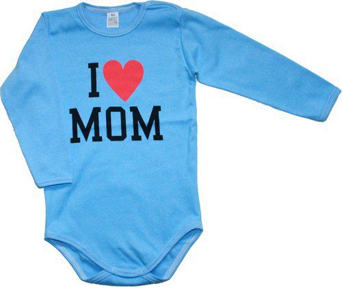 Dětská body dlouhý rukáv s potiskem pro miminka modré 197/G103 vel. 92