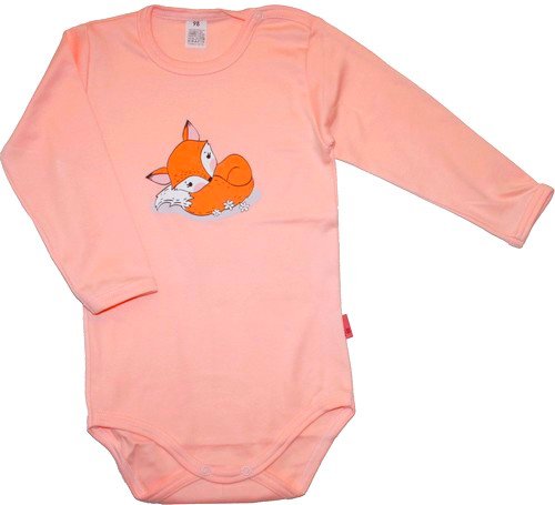 Dětská body dlouhý rukáv s potiskem pro miminka oranž 197/F5