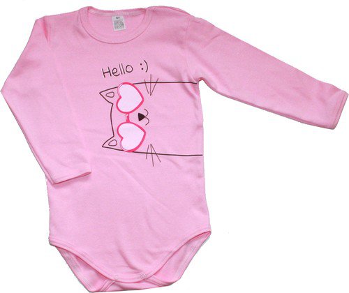 Body pro miminka s potiskem různé obrázky růžové 197/Ch177 vel. 104