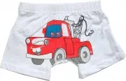 Dětské boxerky chlapecké s obrázkem auta 60597 bílé