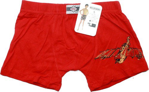 Dětské trenýrky pro kluky s potiskem letadla 605302 červená