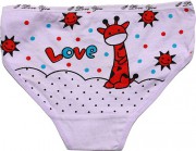 Dívčí spodní kalhotky s potiskem ŽIRAFEK 7030 zelená 