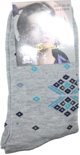 Dámské klasické bavlněné ponožky ZC 2010 šedá