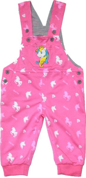 Dětské tepláčky s laclem Jednorožec 3327 růžová sv vel. 74