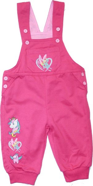 Dětské tepláčky s laclem jednorožec růžová 7735 - 422/45 