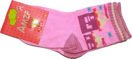 Dívčí ponožky bavlněné růžové A