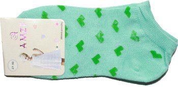 Kotníčkové ponožky dívčí s motivem srdíček - 122/2 vel. 31/35