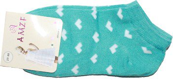 Kotníčkové ponožky dívčí s motivem srdíček - 122/4 vel. 31/35