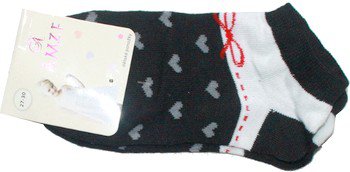 Kotníčkové ponožky dívčí s motivem srdíček - 122/9 vel. 31/35