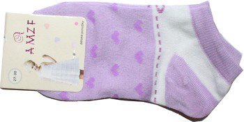 Kotníčkové ponožky dívčí s motivem srdíček - 122/22 vel. 31/35