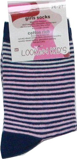 Klasické ponožky dívčí levné-7959 fialová