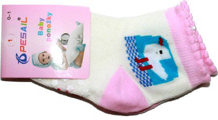 Protiskuzové dětské kojenecké ponožky ABS smetanové