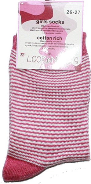 Dívčí klasické ponožky slabé 7970 růžové proužek
