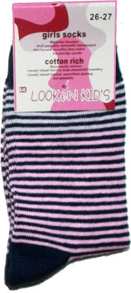 Dívčí klasické ponožky slabé 7970 modrá proužek