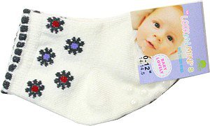 Kojenecké ponožky dívčí s protiskluzem ABS 6215 tapičky