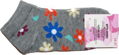 Dívčí kotníčkové ponožky s veselým motivem 7458 šedá