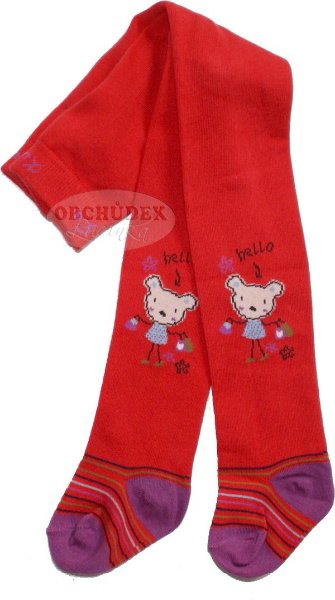 Kojenecké punčocháčky Kugo červené 369/14