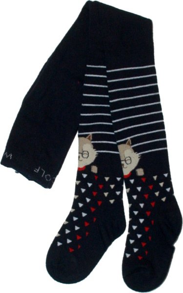 Dětské dívčí punčocháče Wolf klasické slabé punčošky 2211 černé 475/45