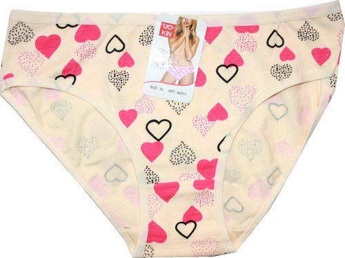 Dámské kalhotky do boků srdíčka krémové 6311 593/201