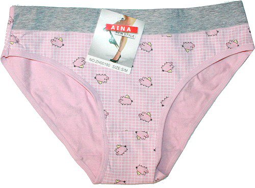 Dámské kalhotky do boků motiv prasátka ZH00180  - 602/45