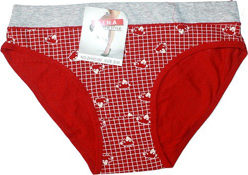 Dámské kalhotky do boků motiv prasátka ZH00180 červené