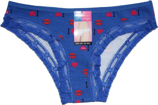 Kalhotky bokové s krajkou modrá 