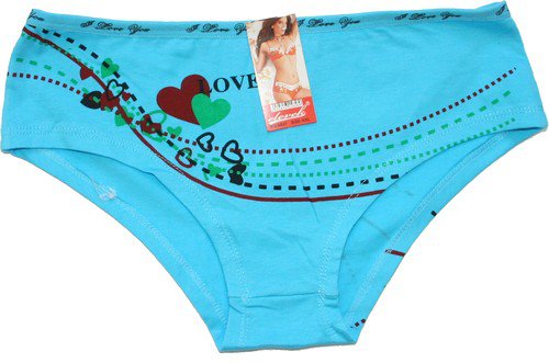 Dámské kalhotky bokové Srdíčka 6827 azurové