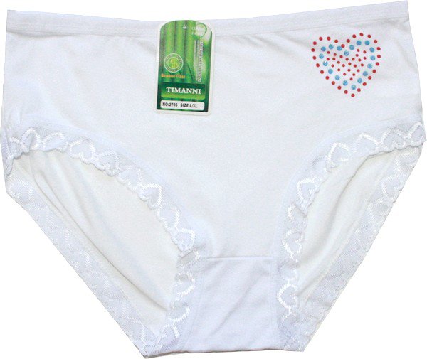 Bambusové dámské kalhotky s krajkou bílé 2705 - 603/135