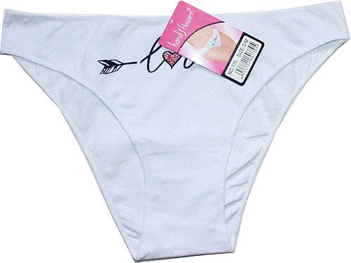 Dámské bokové kalhotky s potiskem bílé LOVE 770 - 606/89