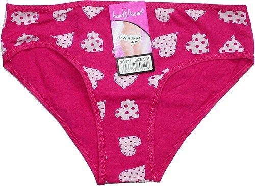 Dámské bokové kalhotky srdíčka růžové 711