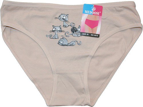 Dámské kalhotky do boků Kočičky krémové 6615 