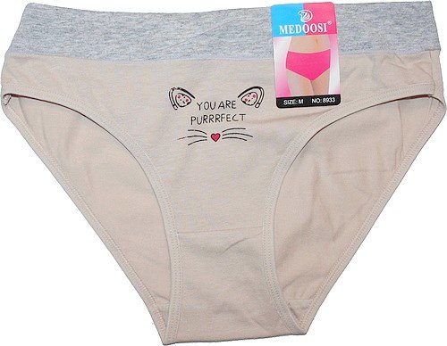 Dámské kalhotky do boků KOČKA krémová 8933 